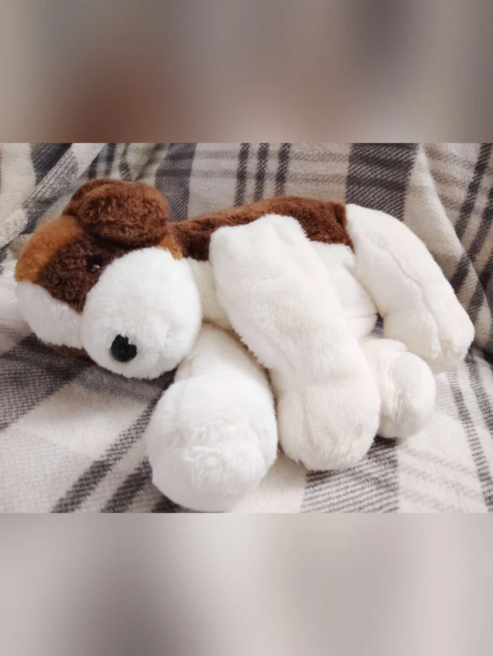 Vintage KellyToy Plush Dog. Super Rare. Brown White Dark Brown. Puppy Plush